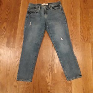 Gap Best Girlfriend Distressed Cropped Jeans Medium Wash Size 28